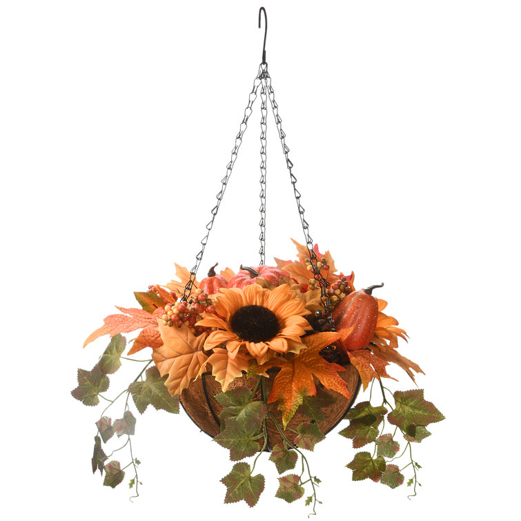 Primrue Sunflowers Hanging Basket Wayfair